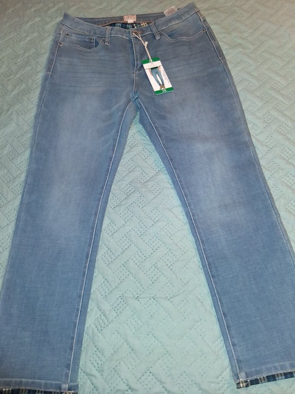 NWT Weatherproof Flannel Bonded Stretch Jeans-size 12